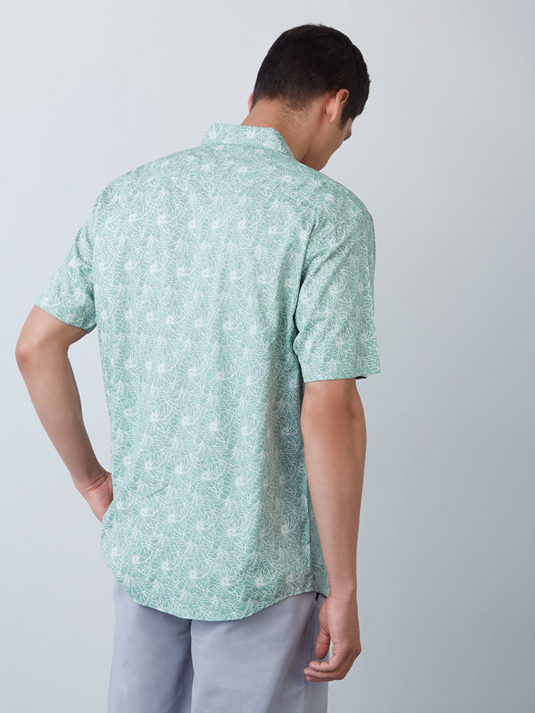 Ascot Sage Abstract-Printed Relaxed-Fit Shirt