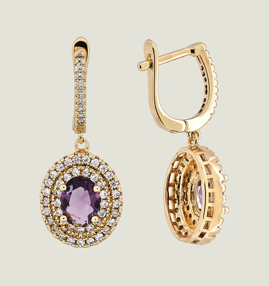 Gem Stone Drop Earing