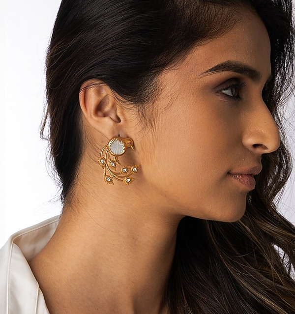 Pearl & Gold Drop Earrings