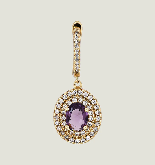 Gem Stone Drop Earing