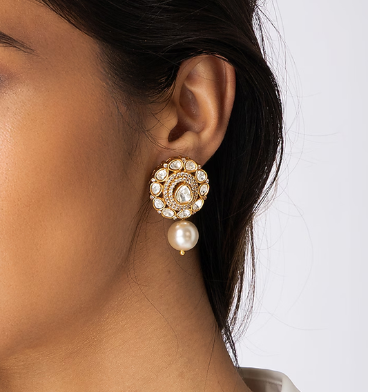 Gem Stone Drop Earing