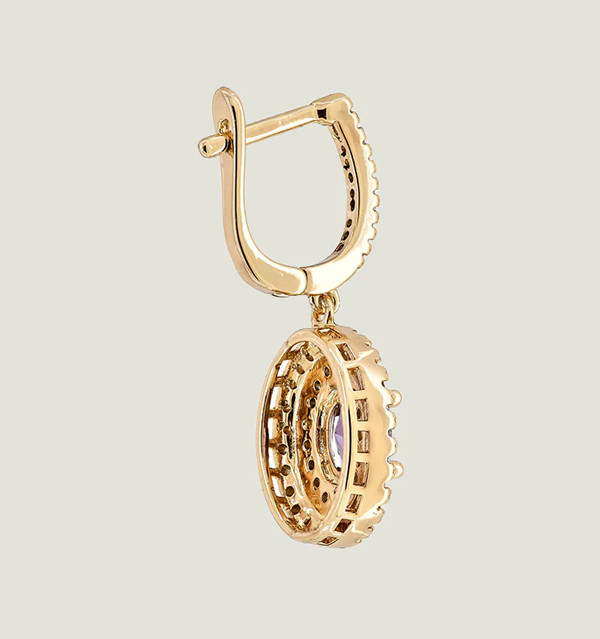 Gem Stone Drop Earing