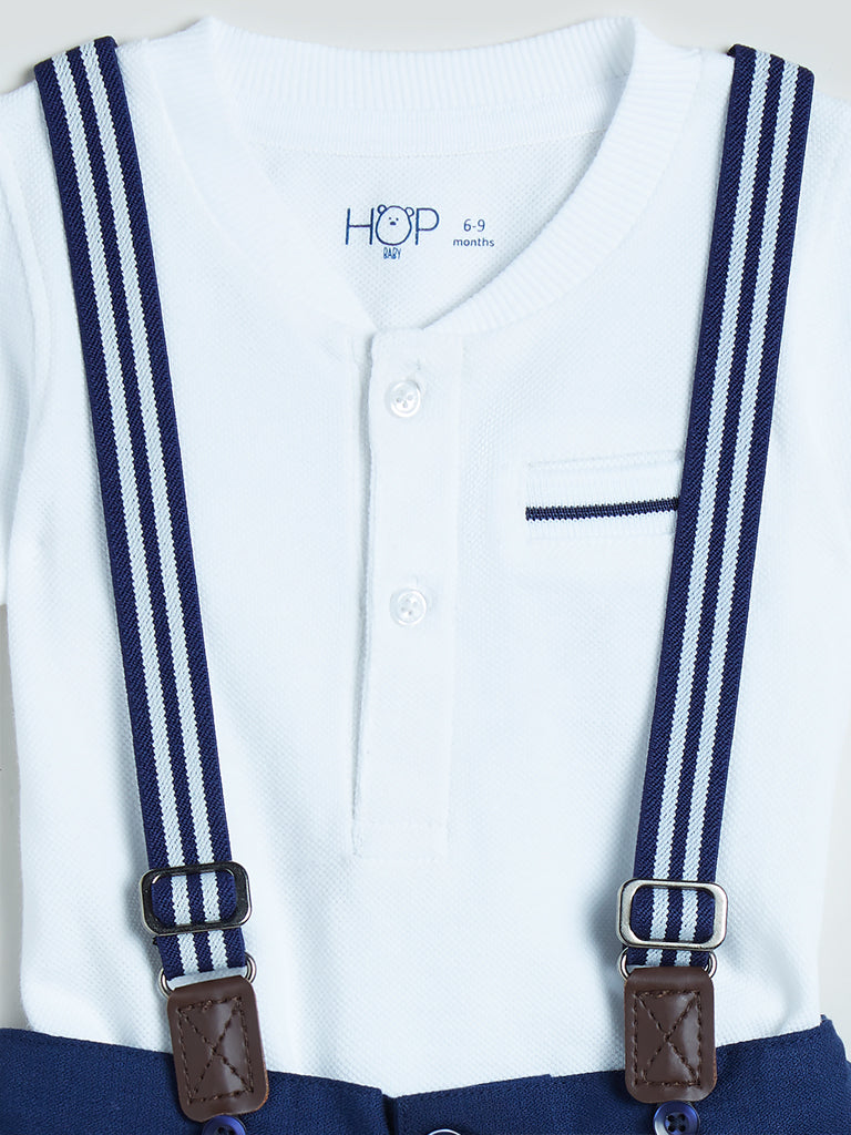 HOP Baby Navy T-Shirt Suspenders and Shorts Set
